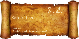Kosik Lea névjegykártya